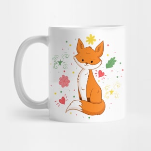 Cartoon fox in funny childish hand drawn style Mug